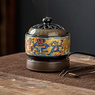 Electric ceramic incense burner, electronic aroma diffuser with timer and temperature adjustment lid, resin incense burner, interior air purification/house decoration/meditation.. DIAYTAR NIGERIA brings the marketplace to your home with budget-friendly prices and nationwide delivery.