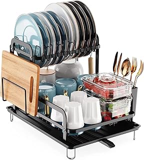 Draft draftsman, 2 -level dishwashing drainer and drainer, large capacity dishwashing support with pan and cup support for kitchen counter, black.. DIAYTAR NIGERIA delivers affordability and convenience to your doorstep within 8 days of purchase.