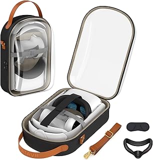 Rigid transport case compatible with the Oculus Quest 2 VR headset, travel storage bag with silicone facial cover, lens protector, elite strap and tactile controller (black).. DIAYTAR NIGERIA provides endless shopping possibilities with affordable prices and prompt delivery service.