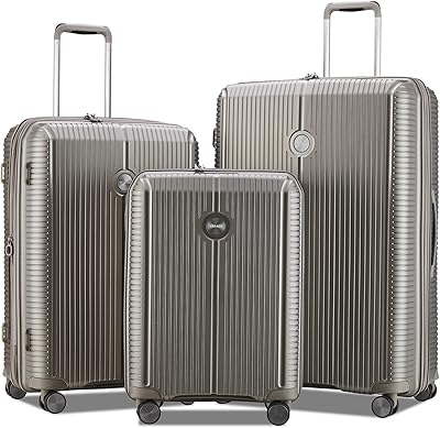 Vage Room Deluxe Durable Spinner Luggage, Champagne, set of 3 rooms (20/24/28), rigid stretch baggage spinner.. DIAYTAR NIGERIA delivers what matters - quality, affordability, and prompt nationwide shipping.