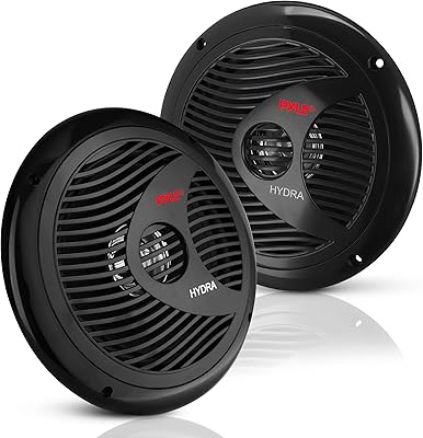 Pyle Dual 6.5 "marine speakers - 2 -way waterproof outdoor stereo system and weather resistant with 150 watts of power, polypropylene cone and fabric outline - 1 pair - PLMR60B battery (black).. DIAYTAR NIGERIA delivers affordability and convenience to your doorstep within 8 days of purchase.