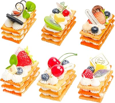 Siusi 6 pieces of realistic artificial simulation cake, decorative artificial food model for home decoration, bakery and store display.. Your ultimate shopping destination, DIAYTAR NIGERIA combines extensive selection with affordable shipping.