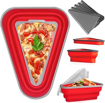 Revhq reusable pizza storage container, extendable pizza container with 5 service trays going to the microwave, silicone adjustable pizza box to organize and save space, microwave and dishwasher-Rouge-Rouge.. Join the movement — fast, affordable shopping only at DIAYTAR Nigeria.