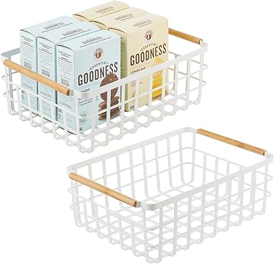 MDesign wire storage basket - Practical wire basket to store business at home - Metal basket for kitchen, bedroom, bathroom and more - Mat white - Lot of 2.. DIAYTAR NIGERIA brings satisfaction with every purchase through affordable prices and prompt shipping.