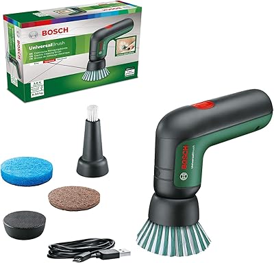 Bosch Home & Garden electric cleaning brush, integrated 3.6 V battery, micro USB cable and 4 cleaning accessories, in cardboard packaging, green, 06033e0000 model.. Shop efficiently with DIAYTAR NIGERIA, offering thousands of products at unbeatable prices delivered promptly.