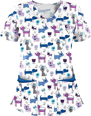 Work uniform blouse for women, short -sleeved tops and V -collar, relaxed costumes, daily outfit for girls, multicolored, xxl.. Discover the perfect shopping balance at DIAYTAR NIGERIA with competitive prices and prompt delivery.