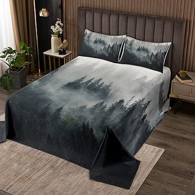 Feel u smoky mountenta bed for adult trees and landscapes quilted art for nature room in nature Flush gifts landscapes set of quilted bed queen size 3 rooms.. DIAYTAR NIGERIA: Making quality products accessible to all Nigerians at affordable prices.