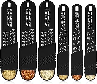 Set of 6 tablets and teaspoons in adjustable plastic, pastry spoon, kitchen set, chef's mealing spoon, mealing spoon for liquid ingredients of dry kitchen, 2 sizes (black).. Order now, relax later — DIAYTAR Nigeria ships in 5 to 8 days.