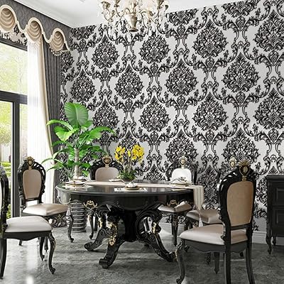 Rolleum wallpaper in non-woven 3D dampered extra-time luxury Qihang, black color.. Shop with purpose at DIAYTAR NIGERIA and receive quality products at budget rates within 8 days.