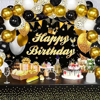 Black and golden birthday party supplies decorations for men and women.. Experience hassle-free shopping with DIAYTAR NIGERIA's user-friendly platform and prompt delivery service.