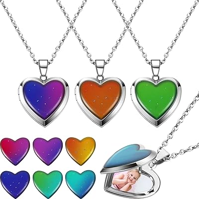 Coor-shaped mood hanging collar for girls, stainless steel, changing color, love mood necklace, Christmas gift, Valentine's Day.. DIAYTAR NIGERIA: Redefining e-commerce with affordable prices and reliable nationwide shipping.