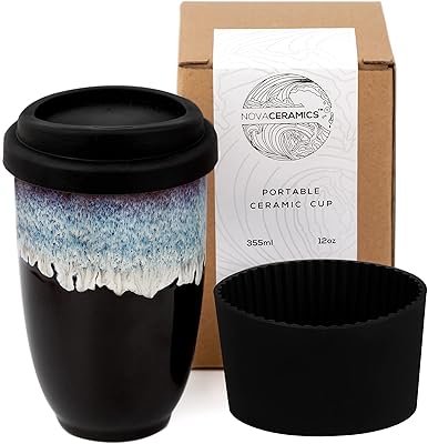 Reusable coffee cup Nova Ceramics Ceramic Travel Cup with cover.. From household needs to gadgets, DIAYTAR Nigeria has it all.