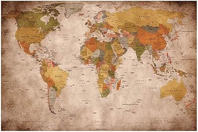 Vintage world map wall for decoration of children and students, wallpaper of educational art for the living room, the house and the office (39.3 x 59 inches m).. Shop smarter with DIAYTAR NIGERIA's vast product range and budget-friendly delivery within the week.
