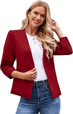 Blazer female with 3/4 sleeves, formal for relaxed work and open blazer.. Discover the perfect balance of selection and value with DIAYTAR NIGERIA's nationwide e-commerce platform.