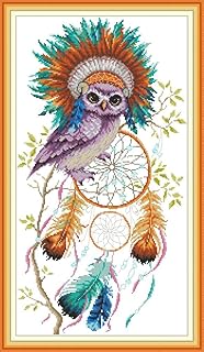 Cross point kits for adults and children, Wow dreams, animal owl decor, 11CT DIY DMC stamped feathers, easy for beginners.. Experience shopping without compromise at DIAYTAR NIGERIA, with vast selection and quick delivery.