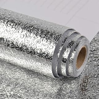 Aluminum self-adhesive wallpaper for kitchen backrests, oil resistant, heat resistant for counter, drawer lining and shelves (40 cm x 300 cm).. DIAYTAR NIGERIA: Bringing affordable shopping solutions with a diverse product catalog delivered nationwide.