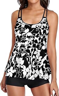 Bathroom tank swimsuit large two -room parts for women, loose swimsuit without sleeve with floral motif with shorts boy.. DIAYTAR NIGERIA brings the market to your fingertips with affordable prices and swift delivery services.