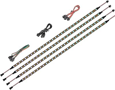 PTF-Lighting PC LED Lighting Strip 4 PIECES 19 "RVB 5 V 3-pin led headrests individually Addressable for Asus aura and Asrock LED RVB Gigabyte RVB MSI MYSTIC.. DIAYTAR NIGERIA bridges the gap between desire and affordability with nationwide delivery in under 8 days.