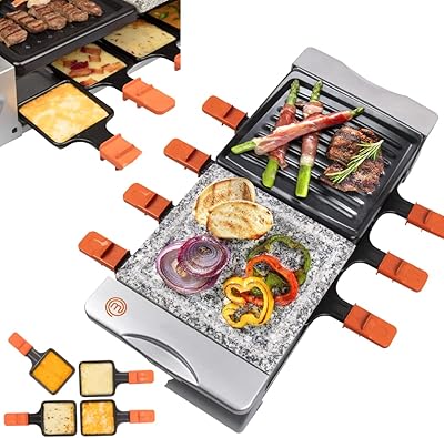 Master chef's double raclette table grill with non -stick plate and cooking stone - Table electric burner for 8 people for Korean barbecue - Melt the cheese and cook the meat and vegetables simultaneously - (19.. DIAYTAR Nigeria: Your one-stop online shop with unbeatable prices and nationwide delivery in under 8 days.
