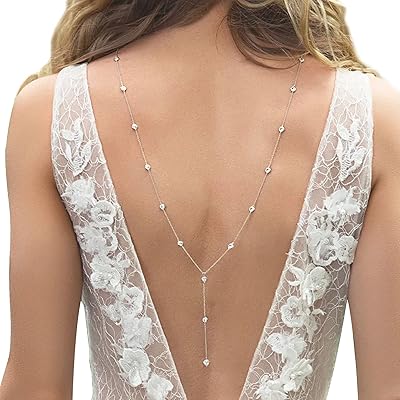 Luxury superimposed rhinestone necklace, rhinestone rear chain, rhinestone rear chain, crystal chain, Wedding Body jewelry for women.. DIAYTAR NIGERIA: Where shopping is easy, prices are low, and delivery is just days away.