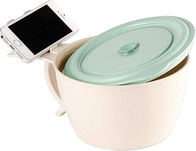 Cup of instant noodles with lid, 1.134 liter bol ramen with handle and washable phone holder in the dishwasher, blue.. Shop local, shop fast — DIAYTAR Nigeria delivers across the country.