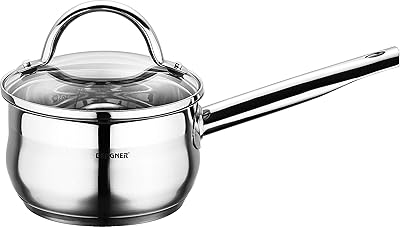 Gourmet Bergner Gourmet Saucerer in stainless steel with lid, 18 cm - silver.. DIAYTAR NIGERIA bridges the gap between desire and affordability with nationwide delivery in under 8 days.