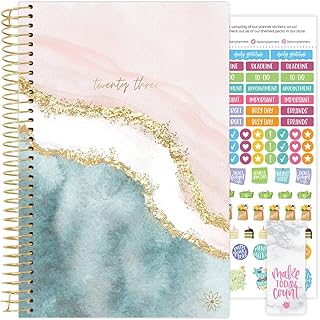 Bloom Daily Planners Annual agenda 2023 (January 2023 - December 2023) - 5.5 "x 8.25" - Weekly/monthly agenda with stickers and bookmarks - Mo'men daydream.. DIAYTAR NIGERIA transforms online shopping with competitive prices and dependable nationwide delivery.
