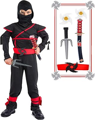 Ninja ninja costume with ninja accessories for Halloween for boys, best gifts.. DIAYTAR NIGERIA delivers more than products - we deliver affordable shopping satisfaction nationwide.