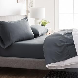 PROXYDE - Set of microfiber sheets - soft and comfortable - Hypoallergenic - Easy maintenance fabric - Resistant to spots and folds - Double size - Dark gray color.. With DIAYTAR Nigeria, everything is within reach — and within budget.