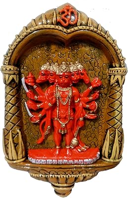 Wall hanging in Panchmukhi Hanuman Purpledip resin: collection wall decoration for the construction of houses, walls (12391).. Order today, receive this week — shopping with DIAYTAR Nigeria is that simple.
