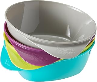Baby feed bowls Tommee Tippee Easy Scoop with triangular base and ergonomic, removable handle, pack of 4.. DIAYTAR NIGERIA: Nigeria's answer to affordable online shopping with reliable 5-8 day delivery guarantee.