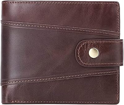 Jehofria for men's real leather wallet, elegant three -flap wallet and ticket clips (brown color) with black and brown gift box.. Find more for less — only on DIAYTAR Nigeria.