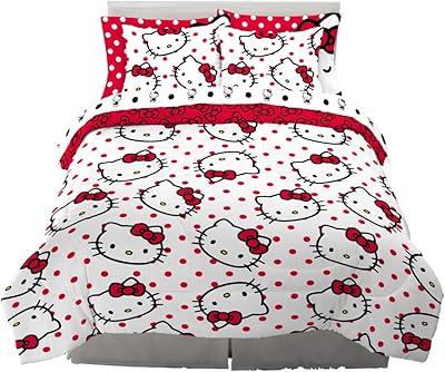 7 -room bed 7 -room bedroom Sanrio Hello Kitty Dot Design with pillowcase, Queen Size, (100 % under -license product) Collection objects.. DIAYTAR NIGERIA connects your desires with reality through our affordable e-commerce platform and quick delivery.