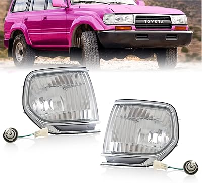 USR DEPO FJ80 Set of front corner lights (left and right) compatible with Toyota Land Cruiser 80 FJ82 1991-1997 (transparent European style lens).. Experience retail satisfaction with DIAYTAR NIGERIA's comprehensive platform and prompt shipping service.