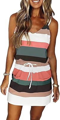 Short striped dress without female straps with laces and sleeveless for a relaxed summer.. E-commerce made for Nigeria — fast delivery and low prices at DIAYTAR.