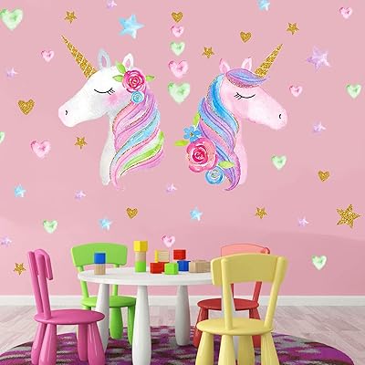 Licorne wall stickers for girls' room, large unicorn wall stickers for children's rooms, birthday party decoration, children's room, multi-animal wall stickers.. Fast delivery, fair prices, and full variety — only on DIAYTAR Nigeria.