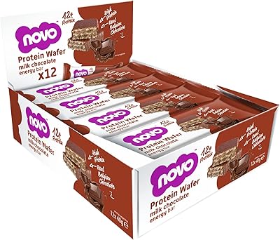 Novo protein wafter bar (chocolate, 40 g, package of 12).. DIAYTAR NIGERIA: Bringing quality products to every Nigerian home at prices everyone can afford.