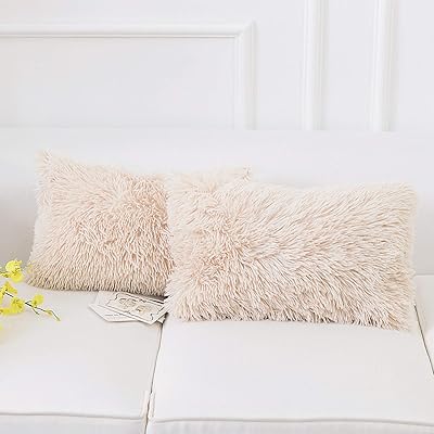 North Eco Home Pack of 2 cushion covers in Faux Fur Cream 30 x 50 cm, rectangular cushion cover Soft embroidered for sofa decoration.. From checkout to your doorstep in less than a week — DIAYTAR Nigeria.