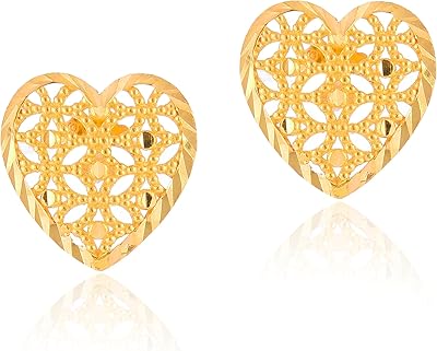 Kiss the language of love with these superb gold earrings in the shape of a 22 carat gold, yellow gold, without precious stones.. Shop millions of products across categories on DIAYTAR Nigeria — delivered right to your door.