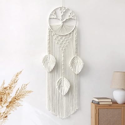 Lomohoo Catches-Dream Tree of Life Murale Macramé Macramé Bohemian Draft With Leaf.. DIAYTAR NIGERIA: Your partner in affordable online shopping with dependable delivery within 8 days.