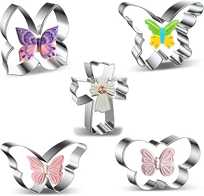 Set of cookie butterfly 5 pieces cookie cutter in the shape of a cross.. Experience retail convenience with DIAYTAR NIGERIA's comprehensive platform and 5-8 day nationwide shipping.