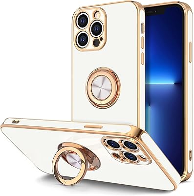 Luxury Silicone Silicone Drivest Protection Cock with rotary magnetic ring, crutch and complete camera for the camera for iPhone 13 Pro Max of Zobitek (White).. DIAYTAR NIGERIA: Bridging the gap between consumers and quality products with affordable nationwide shipping.