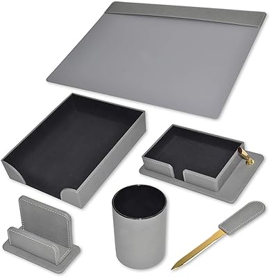 Direction desk set 6 pieces in Italian polyurethane FIS, Gray - FSDS181GY.. Shop quality and variety at unbeatable prices on DIAYTAR Nigeria — delivery in under 8 days.