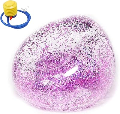 Inflatable pouf for adults and children, large foldable pouf for indoor and outdoor use, large plastic chair, shiny pouffe for living room, purple.. No hassle, just shopping — DIAYTAR Nigeria delivers in under 8 days.