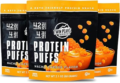 Twin Peaks Low Carb Puff protein balls, (Nacho cheese), 2 portions, pack of 3 (60 g, 42 g of protein, 4 g of carbohydrates).. DIAYTAR NIGERIA connects Nigerians with quality products at affordable prices, delivered in 5-8 days nationwide.