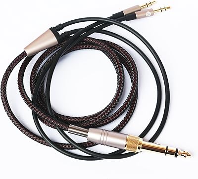 Neuvantasia replacement audio cable compatible with Hifiman sundara waria waria and ananda 3.5 mm and 6.35 mm headphones to double jack connector 3.5 mm male cord 3.1 m/10 feet.. Shop everything from A to Z on DIAYTAR Nigeria — delivered nationwide.