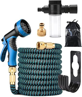 JLGE extensible hose spray nozzle, 75 feet (blue).. DIAYTAR NIGERIA brings the joy of affordable shopping to your fingertips with delivery in less than 8 days.