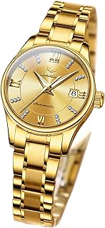 Automatic Watches Olives for Women with Diamond Tourbillon Motif Watch Watch with Luminous and Water Lune Phase.. DIAYTAR NIGERIA delivers affordability and convenience to your doorstep within 8 days of purchase.