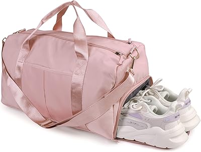 Baytion travel bags for men and women, waterproof sports bag with shoe compartment, foldable tote bag and tears resistant for travel, outdoor training, night and weekend (pink).. Discover endless shopping possibilities at DIAYTAR NIGERIA, with budget-friendly prices and reliable delivery.