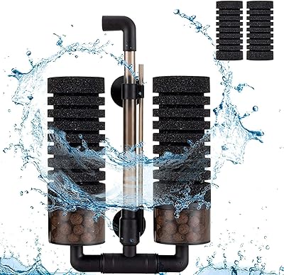 Double sponge filter for Higer aquarium, delivered with 2 spare sponges, 1 bag of organic ceramic balls, silent submersible foam filter for freshwater and salt water aquarium (double m (15-55 gallons)))))).. Join the movement — fast, affordable shopping only at DIAYTAR Nigeria.
